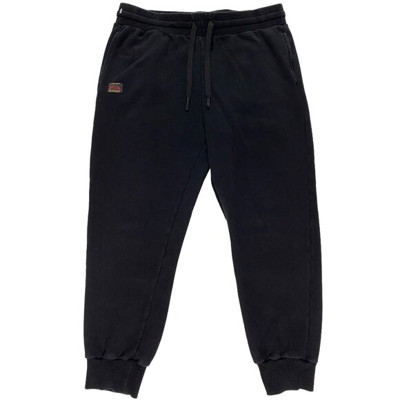 EVISU Heritage Silver Diacock Terrycloth Sweatpants Black mens size 32x24.5 - Picture 2 of 11